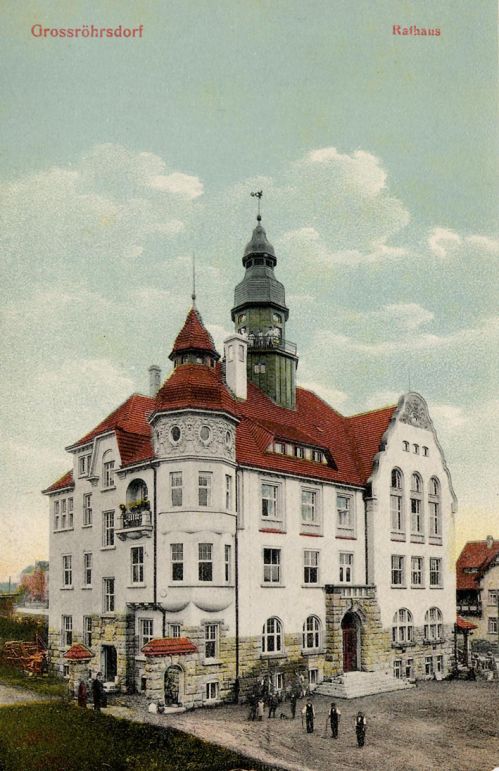 Historische Ansichtskarte Rathaus Großröhrsdorf 