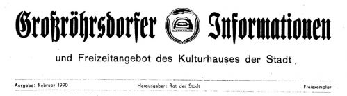 Großröhrsdorfer Information, erste Ausgabe