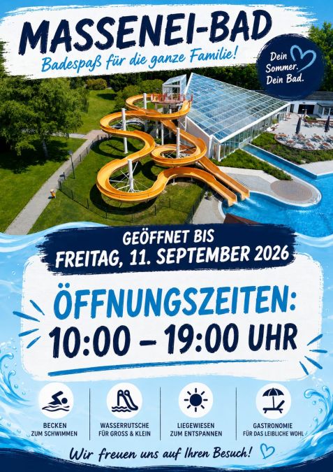 Verkürzte Öffnungszeiten Massenei-Bad